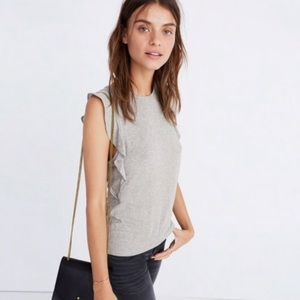 Madewell Metallic Ruffle Tank Top Sz XS
